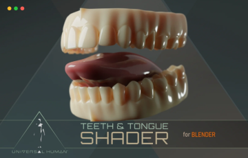 Blender材质 – 牙齿和舌头着色器 Universal Human Teeth & Tongue Shader