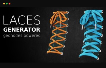 Blender插件 – 鞋带生成器 Laces Generator