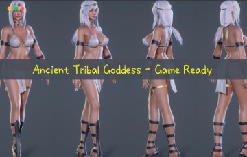 游戏模型 – 古代部落女性角色 Ancient Tribal Goddess – Game Ready