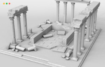 模型资产 – 希腊废墟遗址3D模型 Ruins greek columns model