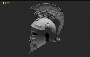 模型资产 – 古希腊科林斯式头盔模型 ancient greek corinthian helmet sculpture 3D print model
