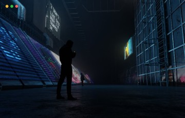 Blender – 赛博朋克工业巷场景 Cyberpunk Industrial Alley Scene 3D Blender File