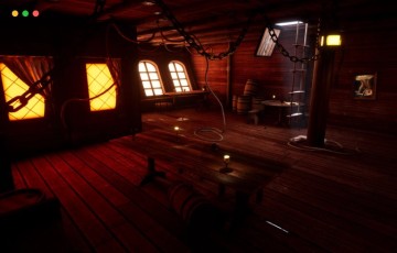 【UE4/5】海盗船舱资产 Pirate Ship Cabin
