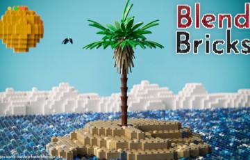 Blender插件 – 乐高积木模型模拟资产预设 Blendbricks V2 – Photorealistic Abs Plastic Lego