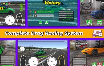 Unity – 赛车游戏飙车游戏开发模板 Drag Racing Framework