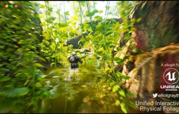 UE4/5插件 – 具有交互系统的植物素材 Unified Interactive Physical Foliage