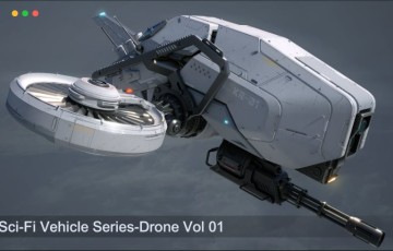 模型资产 – 科幻无人机 Sci-Fi Vehicle Series-Drone 01