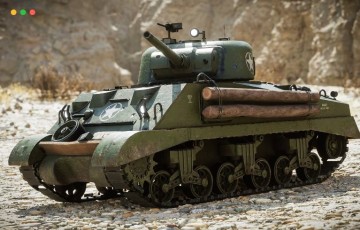 【UE5】二战坦克蓝图 WW2 Tank – Sherman M4A2 – Advanced Tank Blueprint