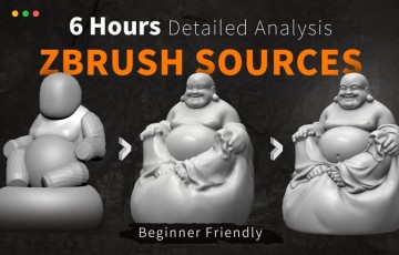 Zbrush教程 – 佛像雕刻教程 6 Hours Detailed Analysis Sculpting of Stylized Buddha