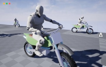 【UE4/5】摩托车互动动画包 Motorbike Interact Animations Pack