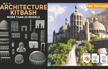 模型资产 – 25组欧式建筑3D模型 3D Architecture Kitbash