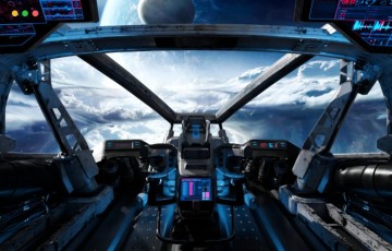 模型资产 – 太空飞船驾驶舱 Spaceship cockpit