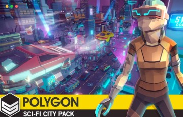Unity – 低多边形科幻城市 POLYGON Sci-Fi City – Low Poly 3D Art