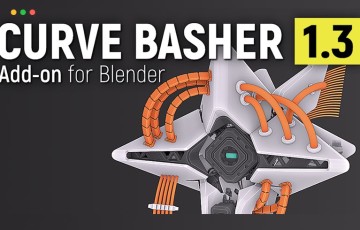 Blender插件 – 贝塞尔曲线阵列插件 Curve Basher For Blender