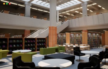 【UE4/5】现代图书馆场景 Modern Library – Scene & Assets