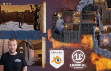【中文字幕】Blender到 UE5 的工具包的转换 Blender 3 to Unreal Engine 5 Dungeon Modular Kitbash