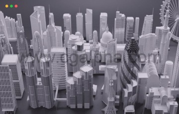 100 个高细节的建筑楼群模型资产 100+ Real World High Detailed Skyscrapers and Buildings