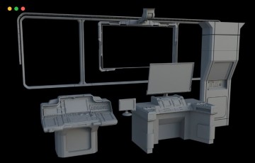 模型资产 – 科幻面板3D模型 Sci-Fi Control Panels 3D model