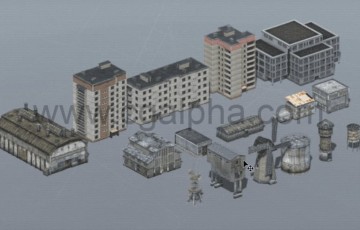 Unity – 游戏建筑模型包 Mobile Buildings Pack (17 in 1)
