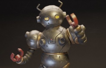 【中文字幕】复古机器人建模  Retro Robot v01-03