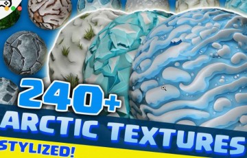 Unity纹理 – 240 多种风格化的北极纹理 240+ Stylized Arctic Textures