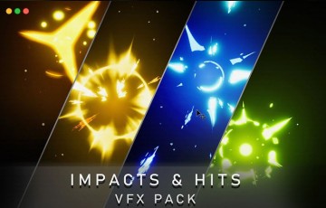 【UE4/5】150 个风格化特效包 150 Impacts and Hits VFX Pack