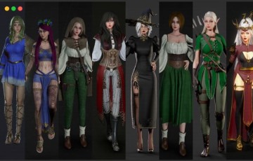 【UE4/5】女性游戏角色包 Fantasy Girls Pack