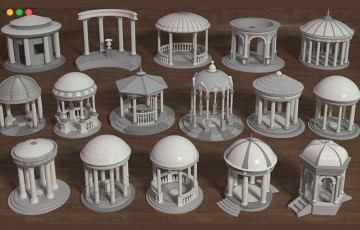 模型资产 – 16 套圆顶楼阁 Rotundas