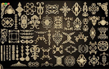 模型资产 – 60 组装饰品模型 Ornament 3D Models