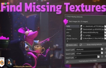 Blender插件 – 贴图丢失查找插件 Find Missing Textures