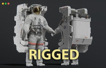 模型资产 – NASA宇航员3D模型 NASA EMU MMU Spacesuit Rigged 3D model