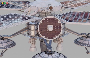 模型资产 – 科幻卫星3D模型 scifi satelite 3D model