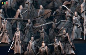 模型资产 – 3D打印模型血腥精灵军团 Bloody Elves Army – 3D Print Model STL