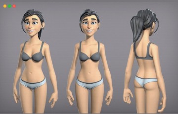 模型资产 – 卡通女性角色基础模型 Cartoon female character Kate base mesh