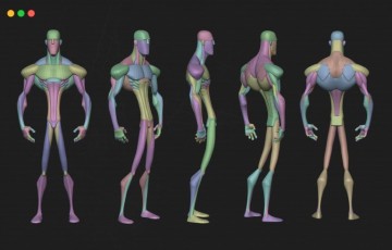 模型资产 – 卡通角色解剖模型 Cartoon Anatomy Blockout