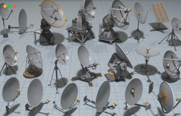 模型资产 – 21 组高精度天线雷达 Antennas Collection