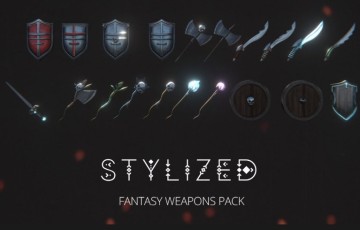 风格化中世纪武器包 Stylized Medieval Fantasy Weapons Pack