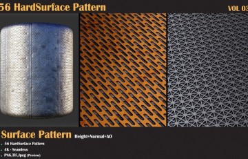 56 种金属硬表面图案 Hardsurface Pattern – VOL 03