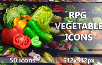 蔬菜游戏图标 RPG Vegetable Game Icons