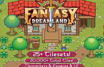 Unity场景 – 自上而下的幻想角色扮演游戏资产包 2D TopDown Tilesets Fantasy Dreamland
