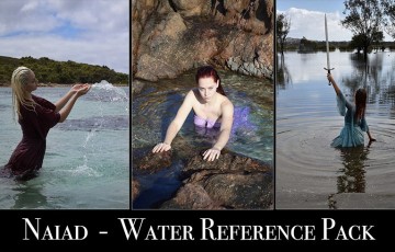 140 张动作姿势参考包 Naiad in Water – Pose reference Pack