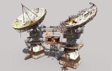 模型资产 – 雷达卫星站基地模型 satellite dish