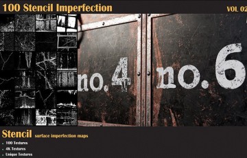 100 种破损污渍裂痕纹理 Stencil Imperfection-VOL 02