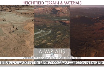 高精度高度场地形材质 8k & 4k Heightfield Terrain & Material