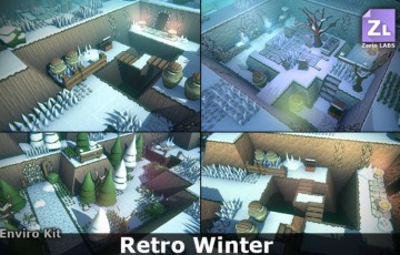 模型资产 – 游戏场景模型复古冬季 EnviroKit : Retro-Winter