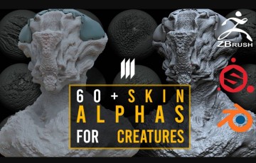 60 个写实生物皮肤素材 60 Skin Alphas For Creatures