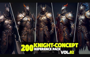 200 张骑士概念角色设计参考照片 200 Knight-Concept Reference Pack Vol.01
