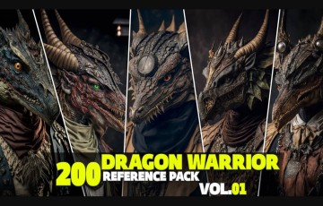 200 张龙战士角色设计参考包 200 Dragon Warrior Reference Pack Vol.01