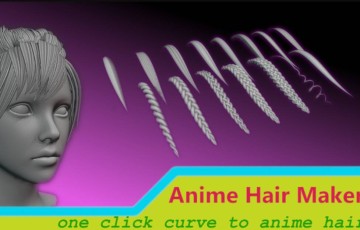 Blender插件 – 角色发型生成器插件 Anime Hair Maker