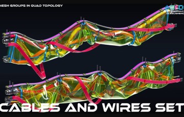 模型资产 – 8组电缆和电线套装 3D 模型 Cables and Wires set 3D model